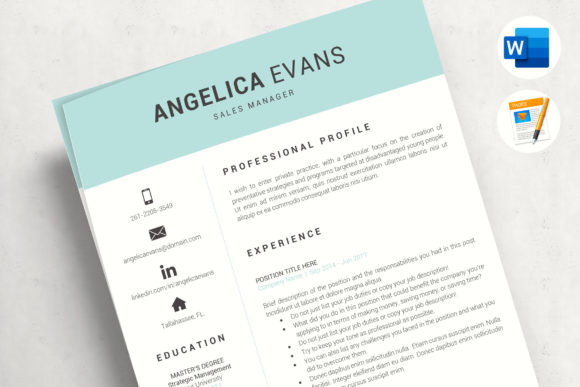 Download Modern Resume Template and Cover Letter - Fully Editable CV - Editable Collection